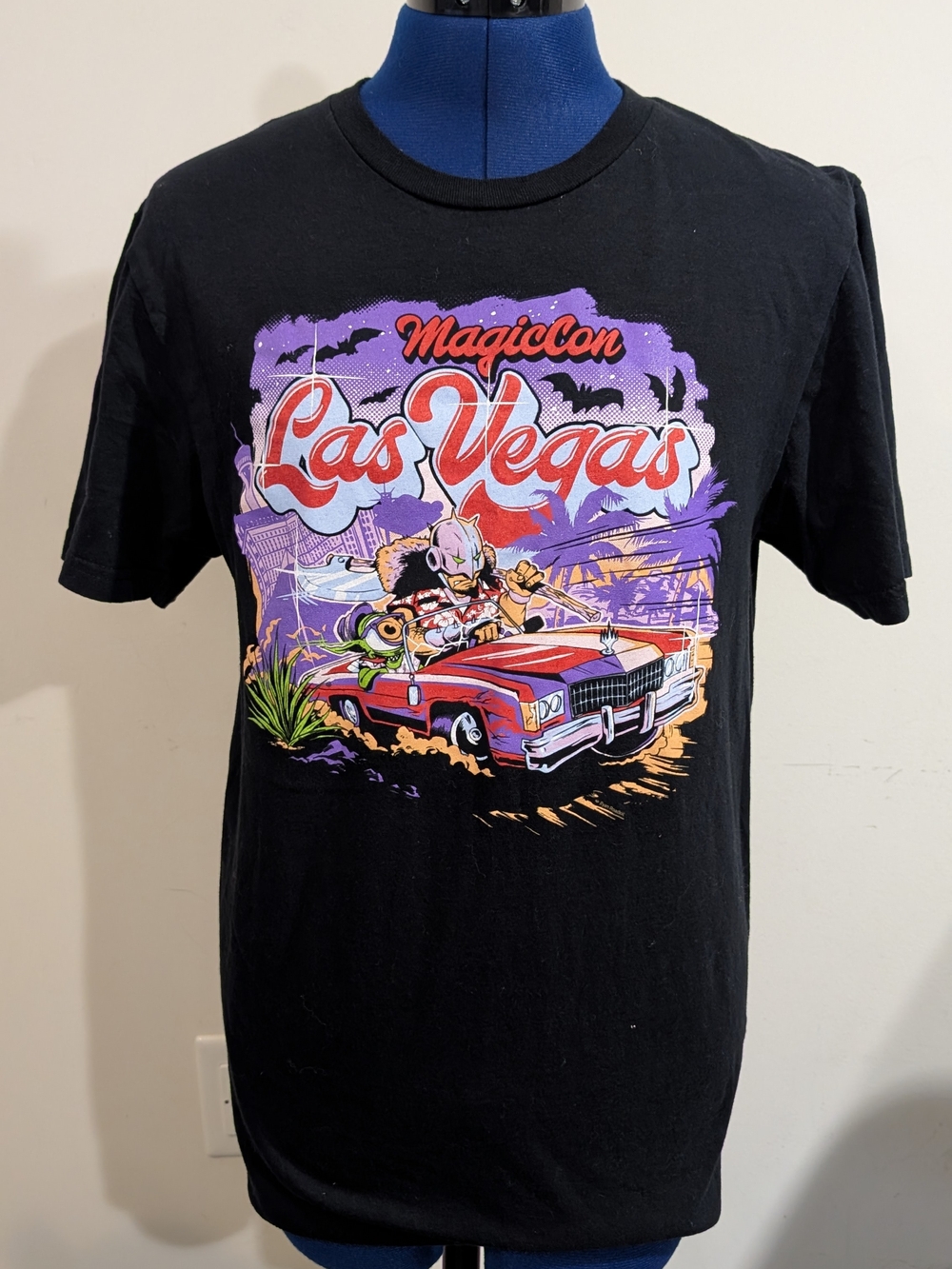 MagicCon Las Vegas Black Graphic Tee with Red Car Illustration